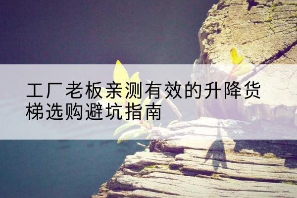 瑞昌升降货梯怎么选-工厂老板亲测有效的升降货梯选购避坑指南