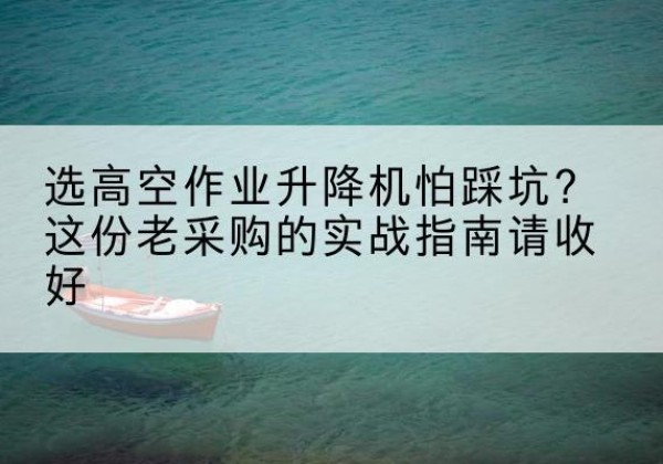 瑞昌高空作业升降机厂家推荐-选高空作业升降机怕踩坑？这份老采购的实战指南请收好