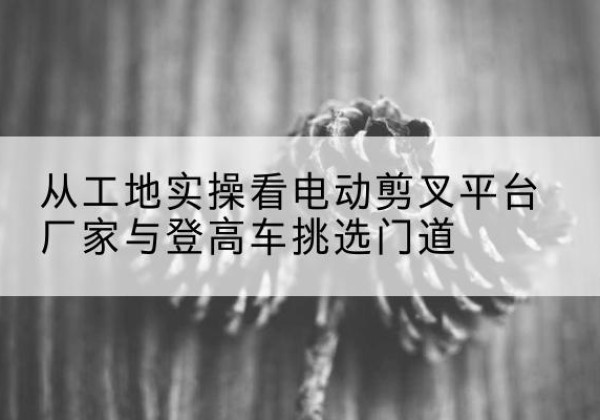瑞昌电动剪叉升降平台厂家-从工地实操看电动剪叉平台厂家与登高车挑选门道