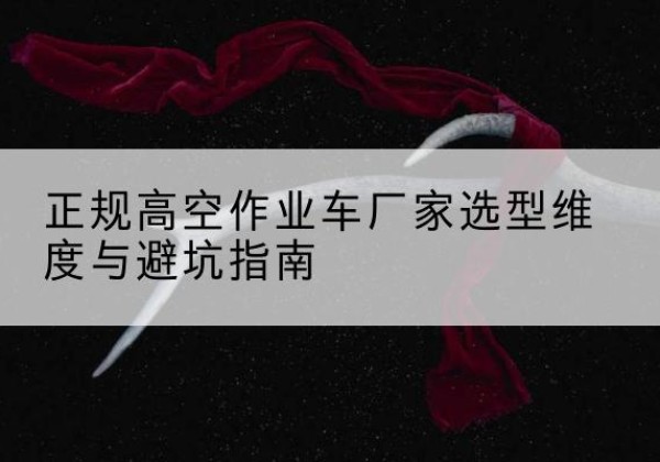 瑞昌高空作业车厂家-正规选型维度与避坑指南